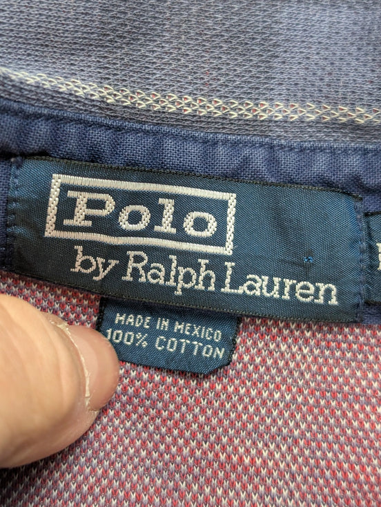 Polo Polo Ralph Lauren Épais M Carreaux Bleu Rouge Coudières