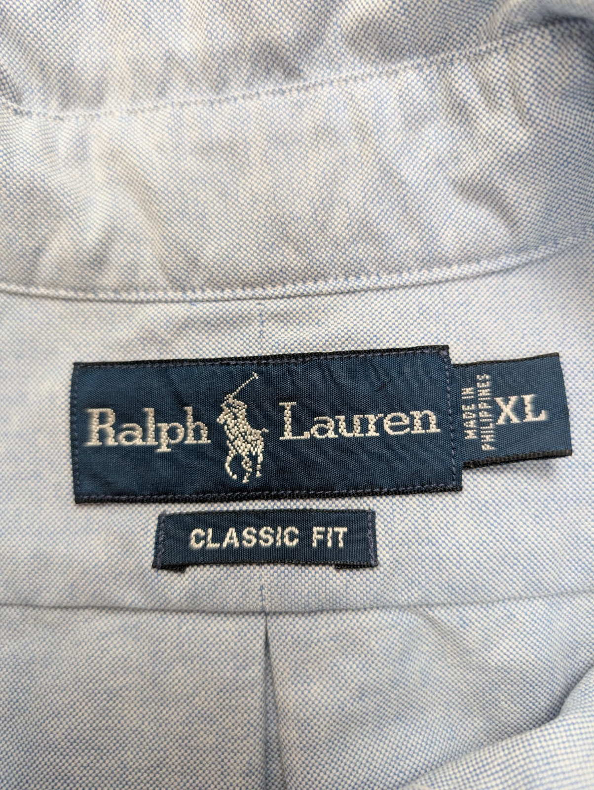 Chemise Ralph Lauren Classic Fit Taille XL Bleu Clair Manches Longues Poche XL