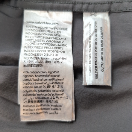 Chemise CALVIN KLEIN Stretch Gris Foncé XL Logo Brodé Coton Slim Fit