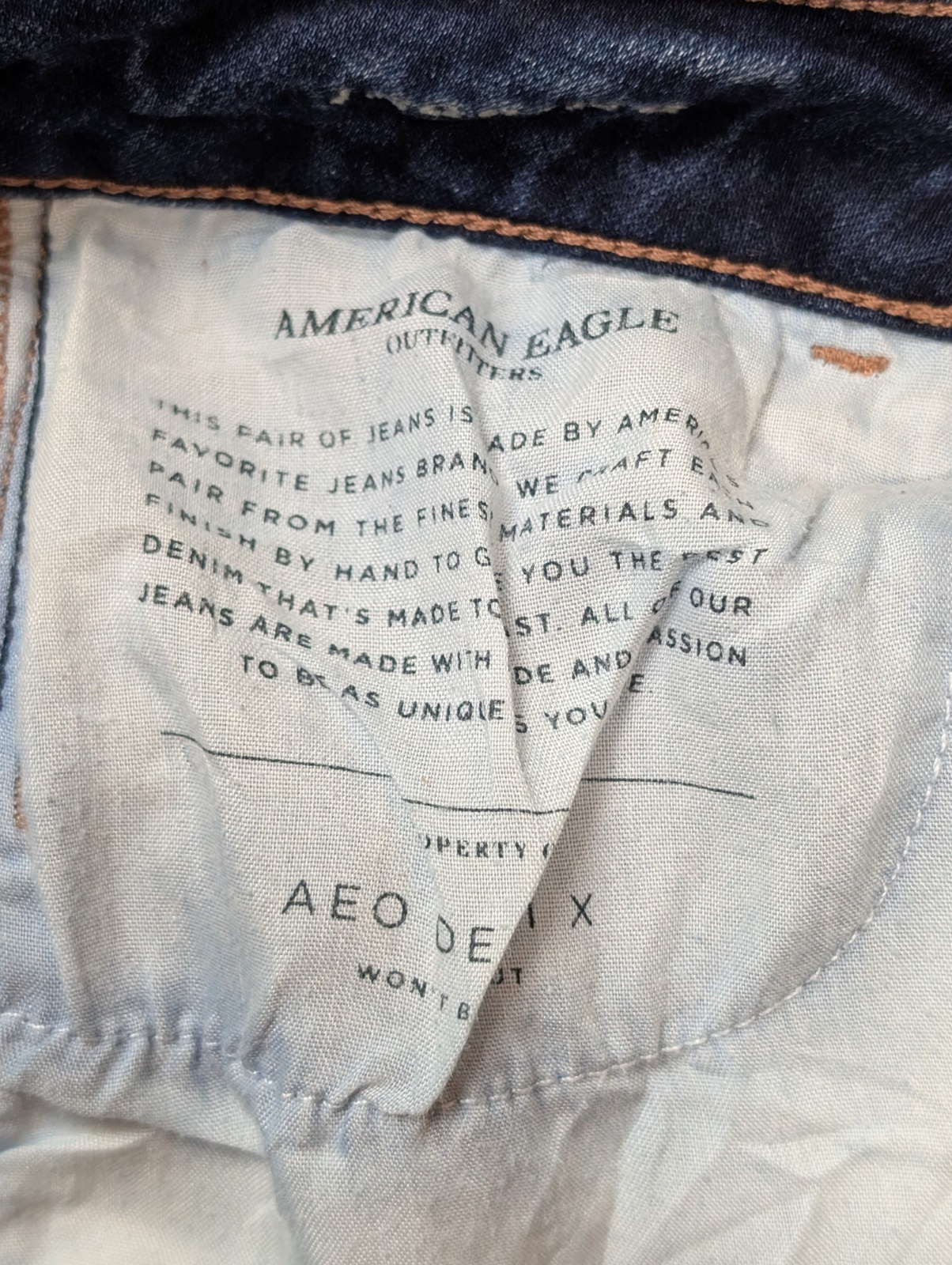 JEAN Fille AMERICAN EAGLE Taille S (6 US) Slim Fit Troué Vintage Super Stretch