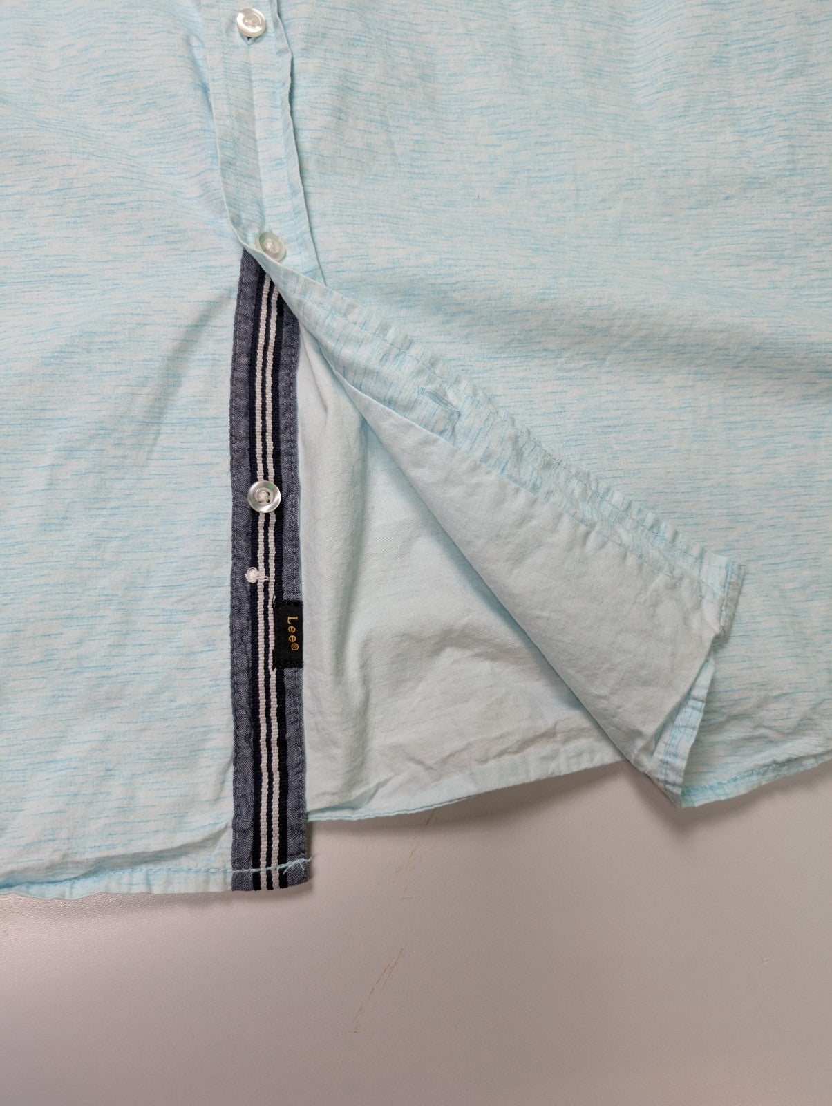 Chemise manches courtes Lee bleu ciel uni Homme taille XXL
