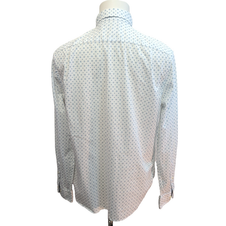 Chemise Nautica blanche motifs marguerites manches longues 1 poche L