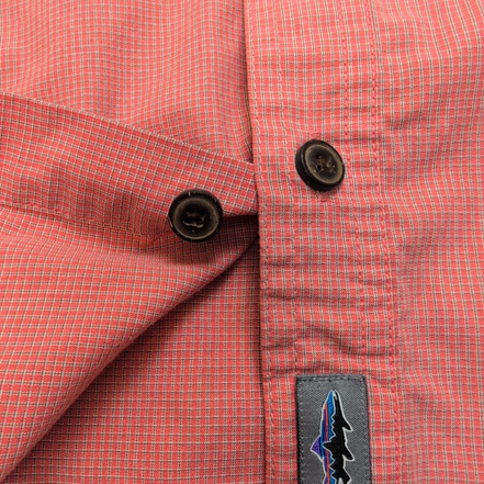 Patagonia Chemise Manches Courtes Rouge Micro Carreaux Homme Taille L