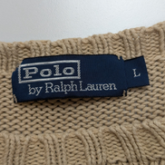 Pull POLO Ralph Lauren Rare - Col rond - 56% Lin / 44% Coton - Beige - Taille L