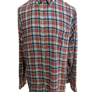 CHAPS Flanelle Rouge Bleu XL Logo Brodé VINTAGE 100% Coton | 310S