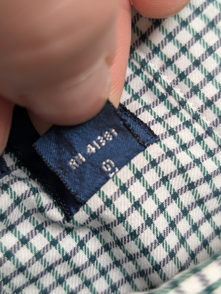 Chemise Ralph Lauren vert petits carreaux manches longues taille XL #2813