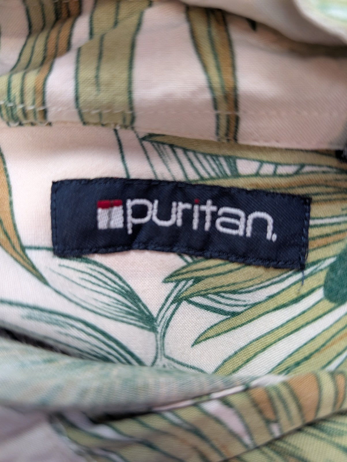 Chemise hawaïenne Puritan feuilles manches courtes taille L