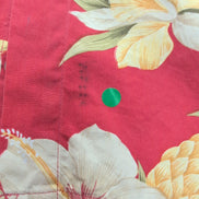 Chemise Hawaïenne Campia Moda L Ananas Cocktails Rouge 100% Coton Corée