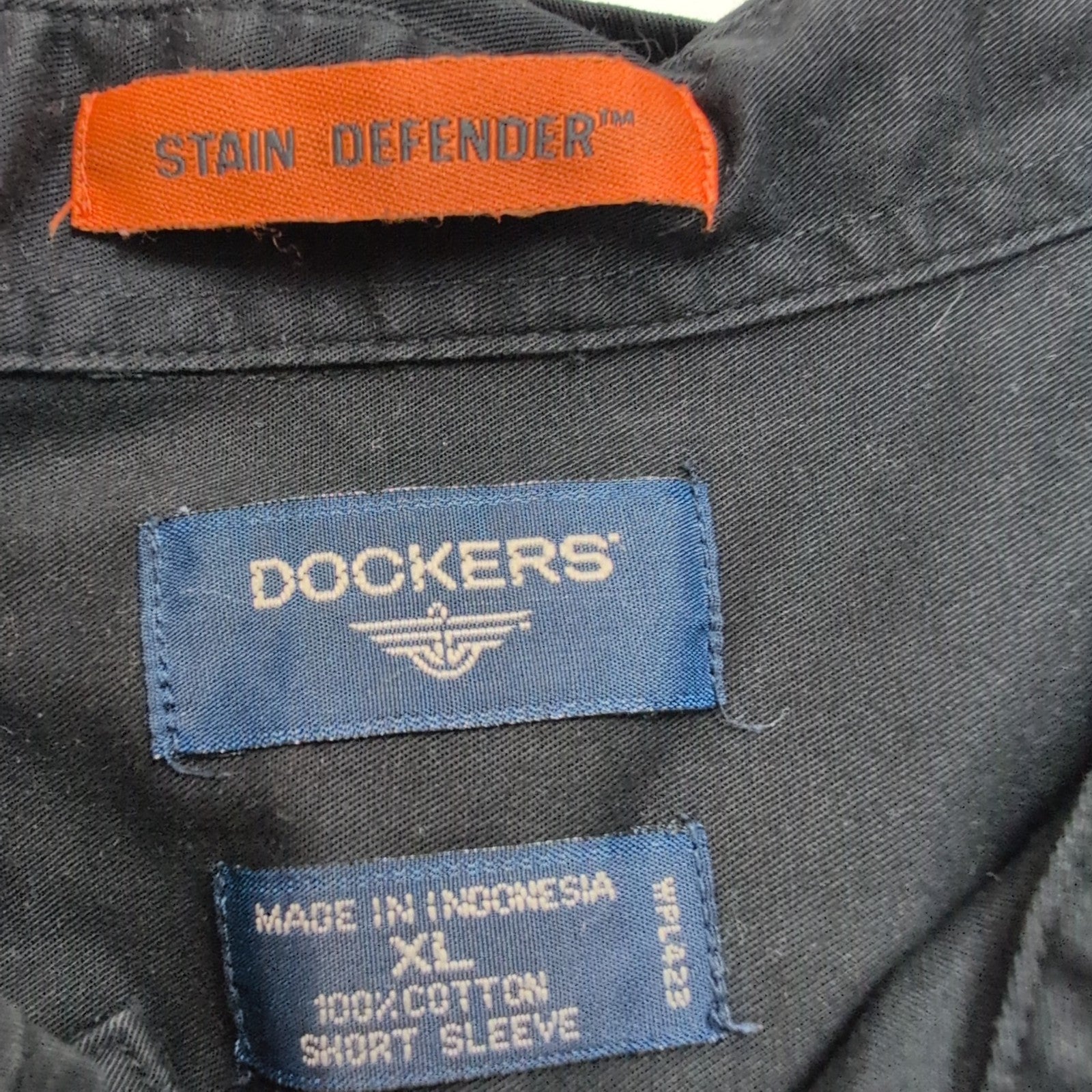 Chemise Docker's Manches Courtes Noire - Taille XL (Taille comme 2XL)