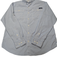 Chemise Columbia PFG bleu et blanche à carreaux taille L #286msch