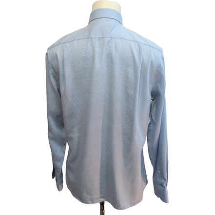 Chemise Tommy Hilfiger Homme M Slim Fit THFLEX Supima Bleu Micro Point