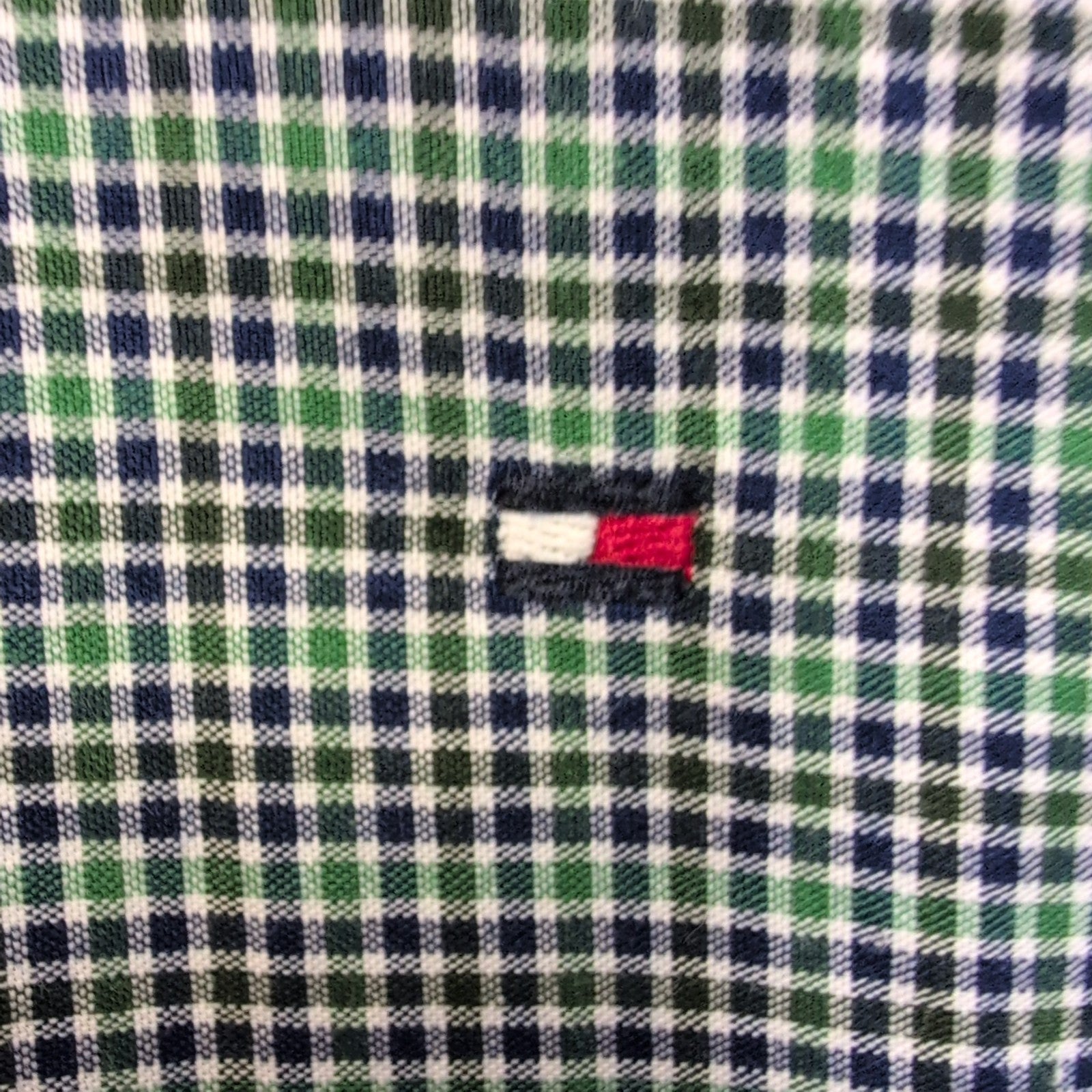 Chemise Tommy Hilfiger Verte À Petits Carreaux Regular Fit Taille XXL