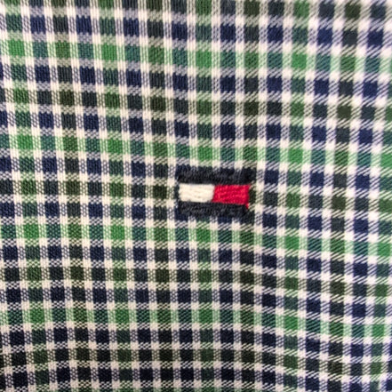 Chemise Tommy Hilfiger Verte À Petits Carreaux Regular Fit Taille XXL
