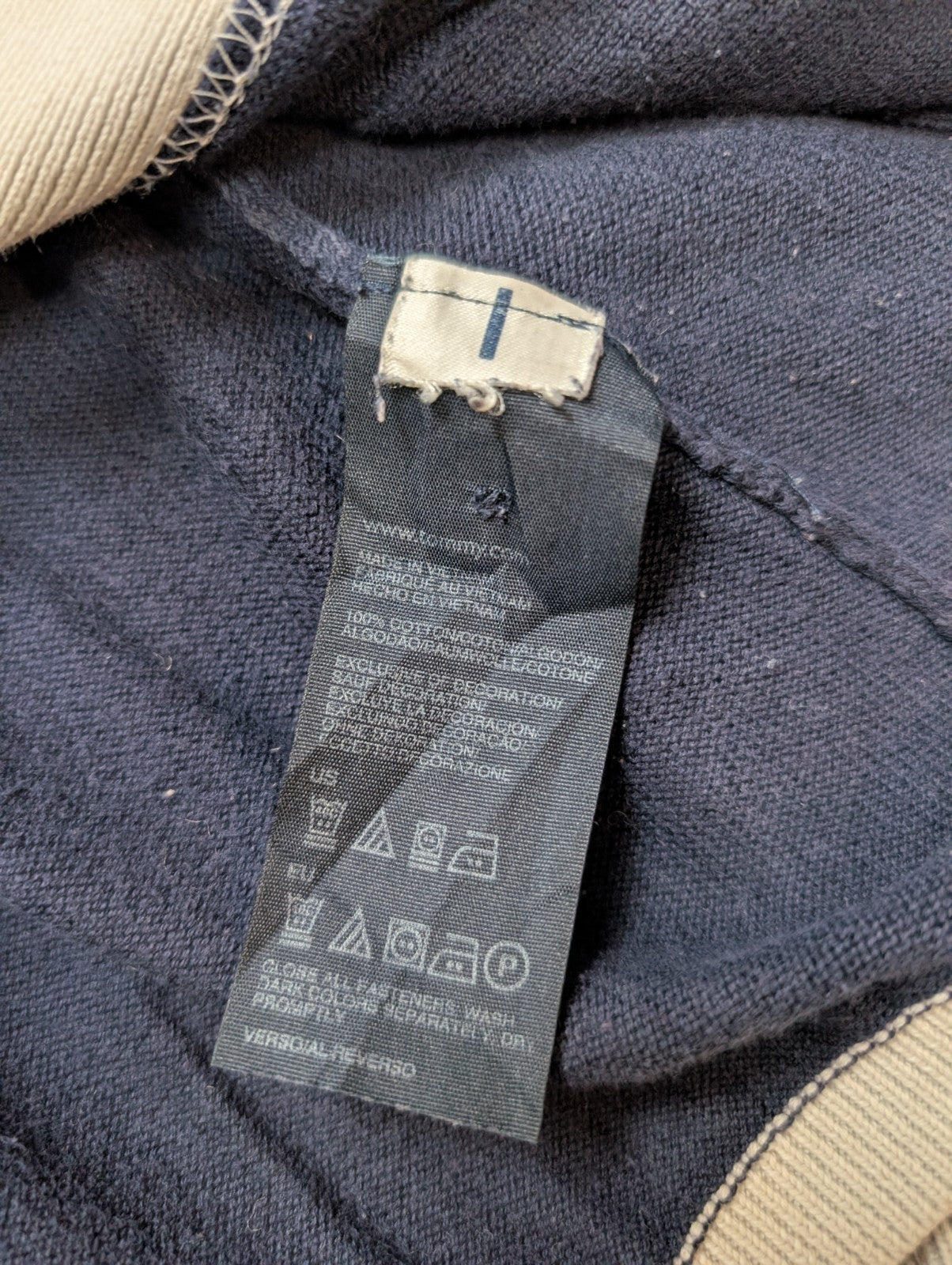 Gilet Boutonné Tommy Hilfiger Bleu Marine & Blanc Logo Brodé - Taille M