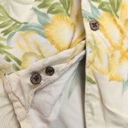 Chemise Hawaïenne Visitor Soie Blanc Cassé Floral Palmier XL