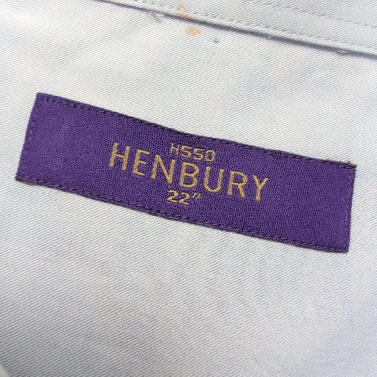 Chemise Henbury 5XL Neuve Bleu Uni Grande Taille Coton Poche Manches longues