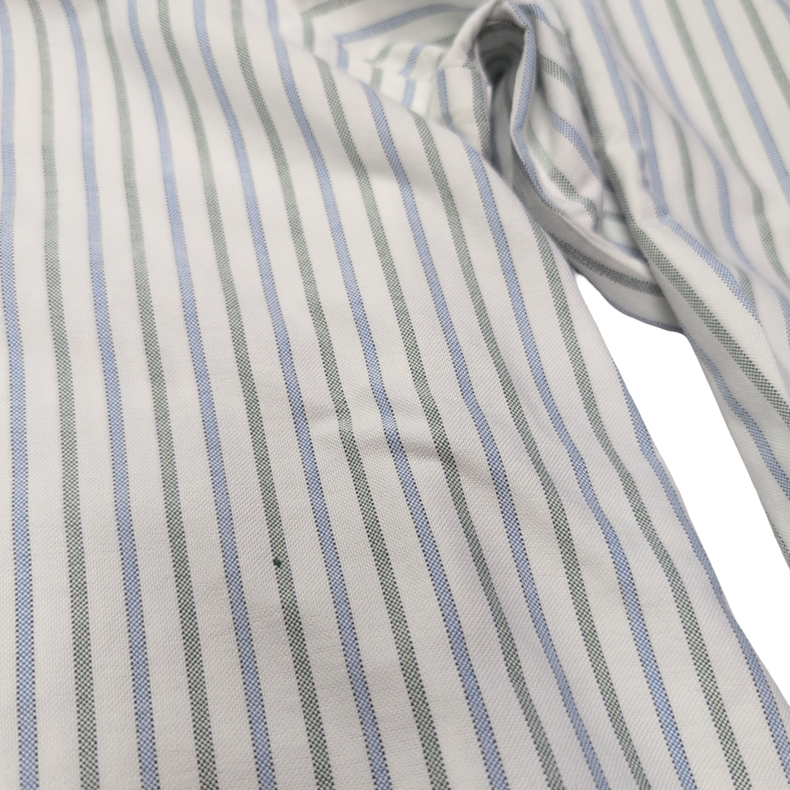 Chemise L.L. Bean blanche à rayures bleues et verte taille XXL #119e