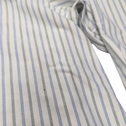 Chemise L.L. Bean blanche à rayures bleues et verte taille XXL #119e