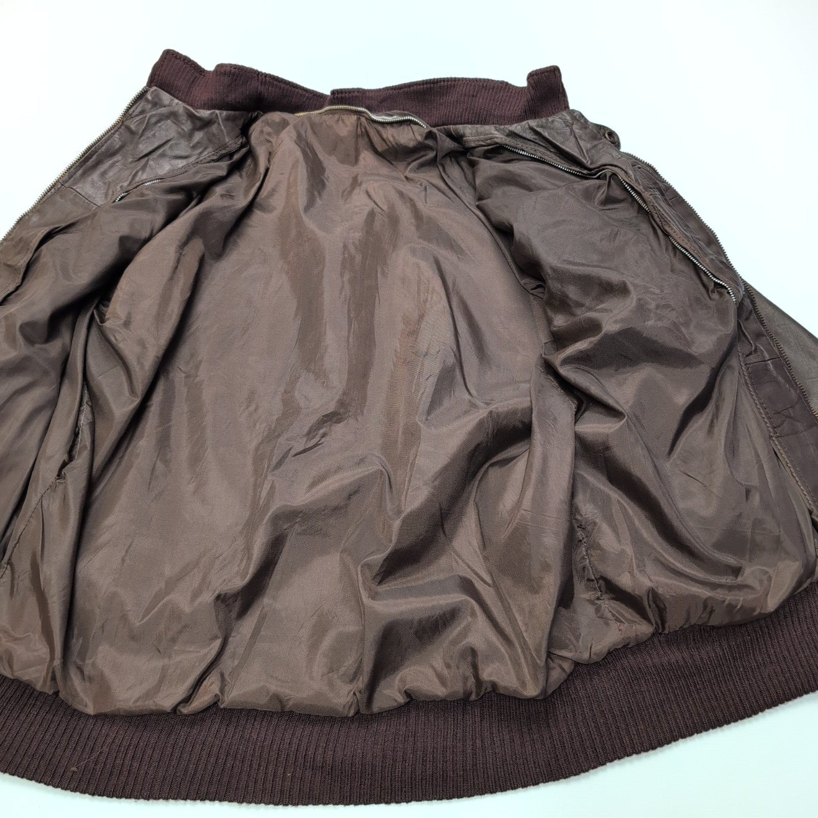 MEMBERS ONLY - Blouson Aviateur Vintage marron en Cuir (Bomber) taille S |46c