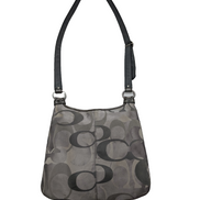 Sac à main Coach Signature gris toile cuir bandoulière