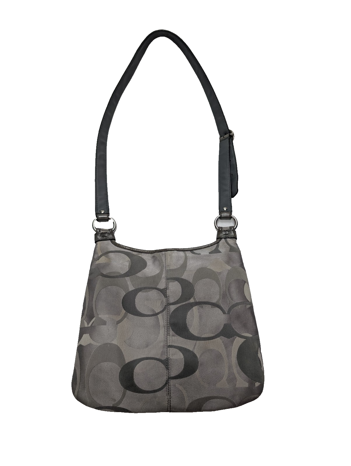 Sac à main Coach Signature gris toile cuir bandoulière