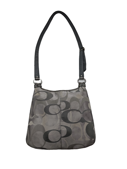 Sac à main Coach Signature gris toile cuir bandoulière