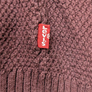 Pull Levi's Unisexe Taille M Bordeaux Grenat Col Rond Maille Fine