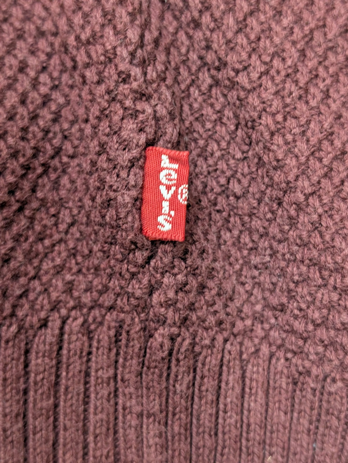 Pull Levi's Unisexe Taille M Bordeaux Grenat Col Rond Maille Fine