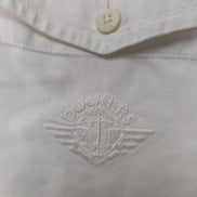Chemise Dockers blanche unie 1 poche manches longues homme taille XL