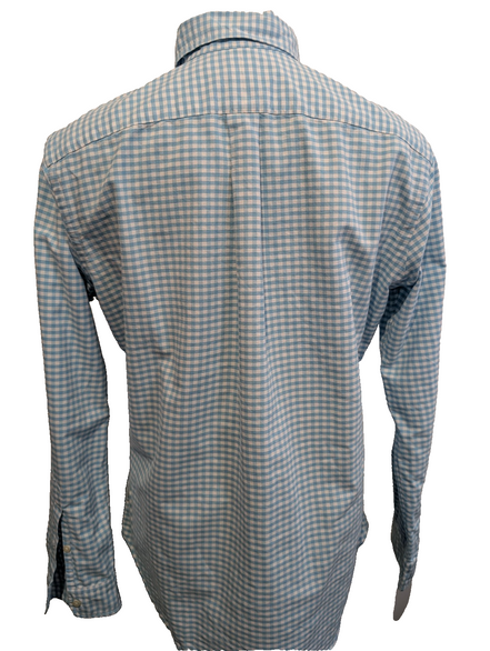 Chemise Ralph Lauren à Petits Carreaux Bleu et Blanc Taille M Classic Fit