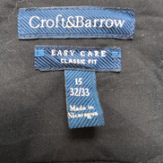 Chemise Croft & Barrow M Noir Uni Classic Fit Manches Longues