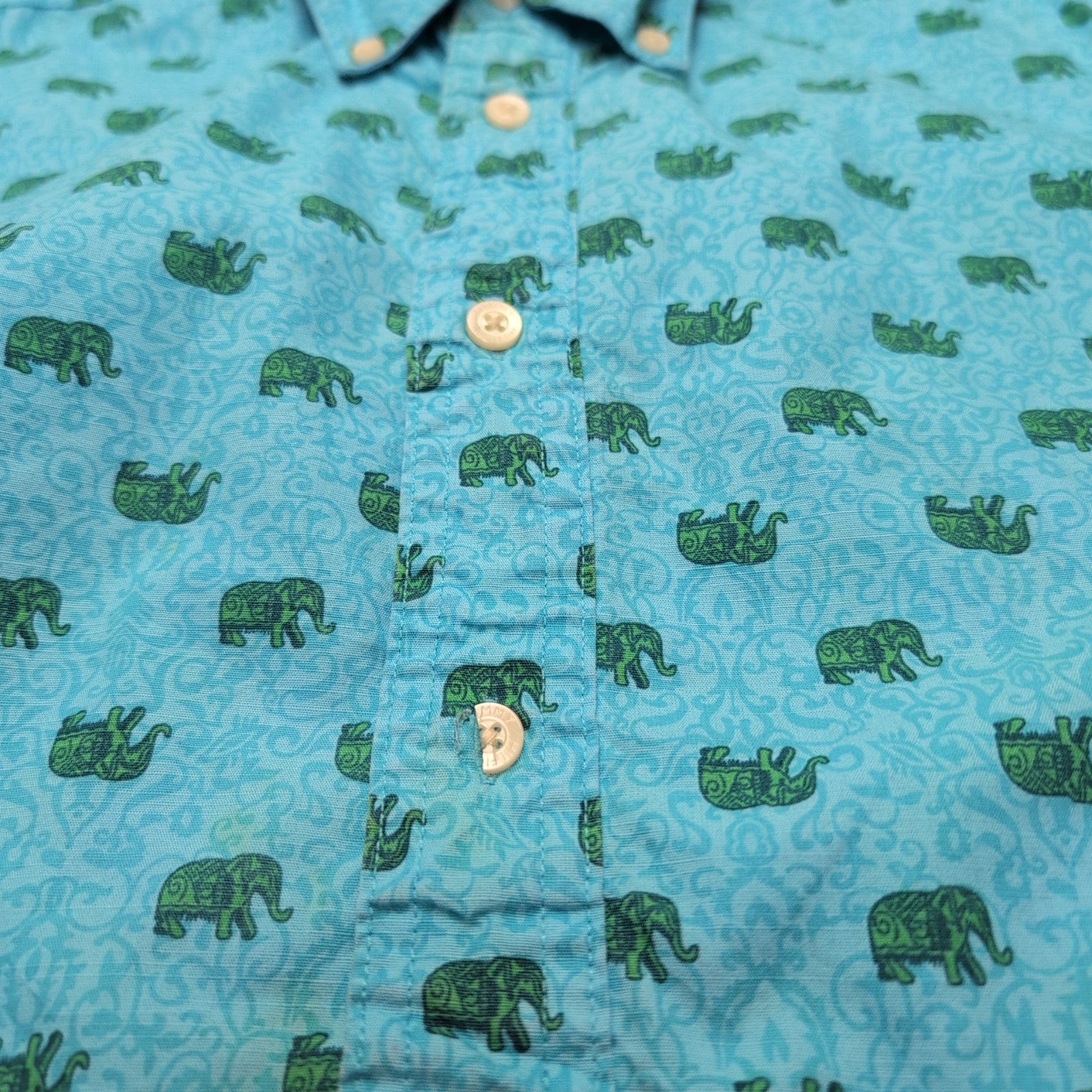 Chemise Tommy Hilfiger Slim Fit Bleue Motifs Éléphants - Taille S