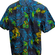Chemise Hawaïenne RUMARS Bleue & Verte Motifs Fleurs - Taille XL