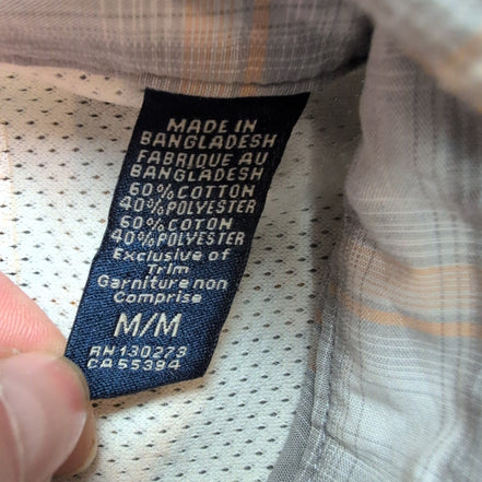Chemise Wrangler Manche Courte Technique Orange et Grise Taille M Deux Poches