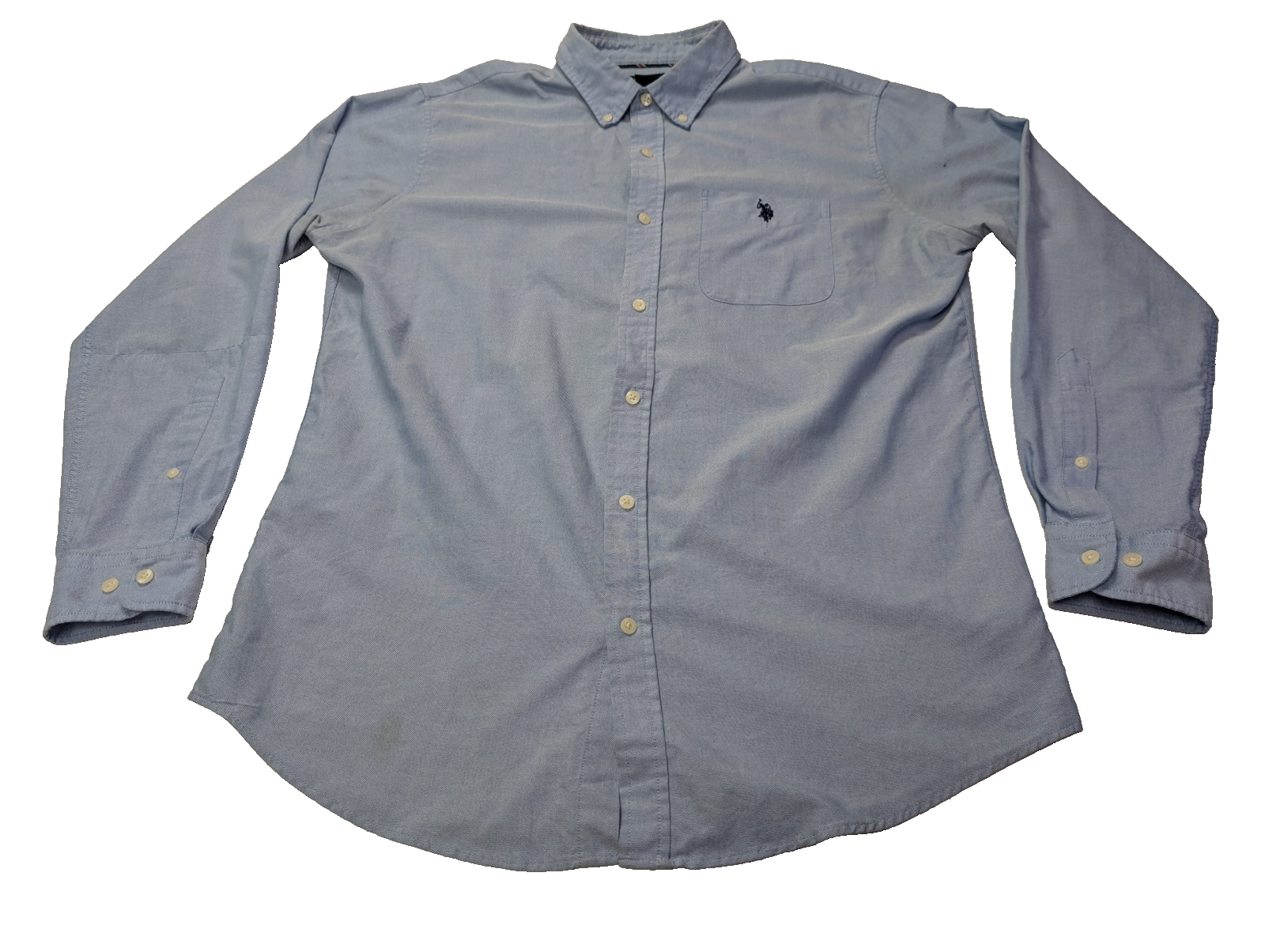 Chemise U.S. Polo ASSN bleu clair uni manches longues 1 poche taille L