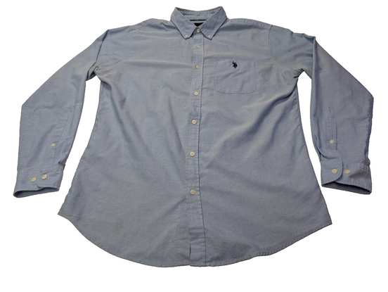 Chemise U.S. Polo ASSN bleu clair uni manches longues 1 poche taille L