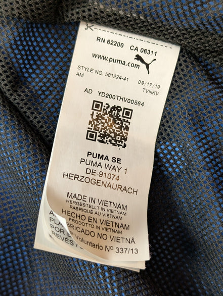 Coupe-Vent Puma XXL Bleu Électrique Vif Veste Sport à Capuche Filet