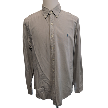 Chemise Ralph Lauren L Grise Logo Bleu Ciel Manches Longues