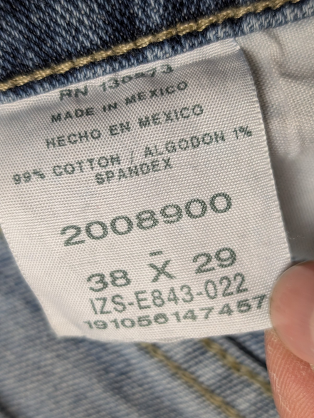 Jean Lee Homme Bleu Patiné Stretch W38 L29 Vintage Original Denim