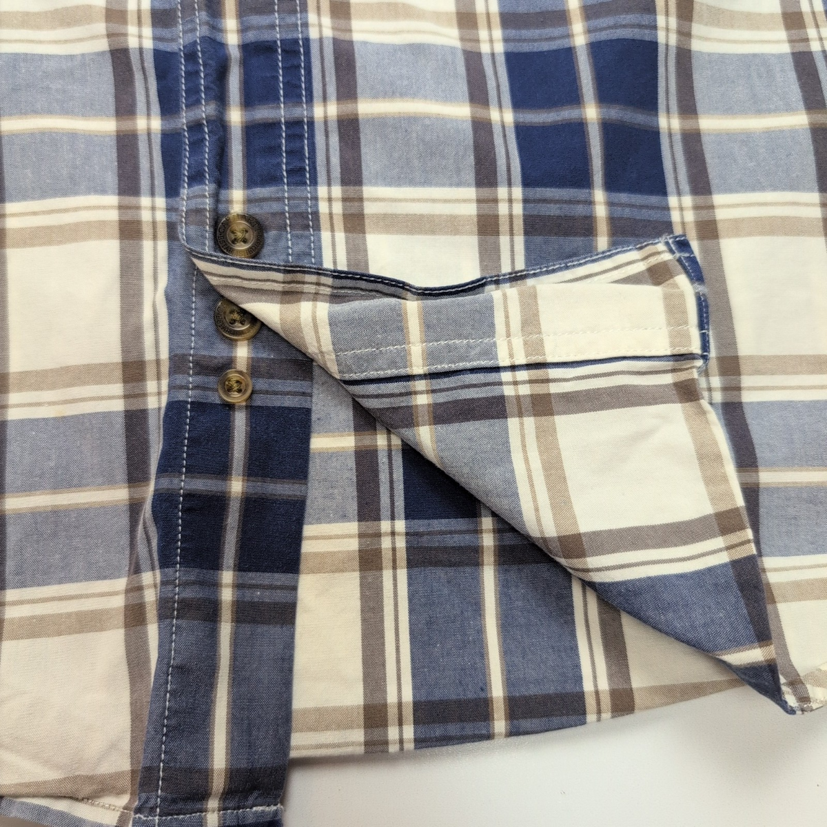 Chemise Carhartt Relaxed Fit M bleu blanc à carreaux coton manches courtes