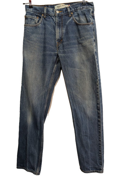 Jean Levi's 505 Regular Fit Vintage Homme W34 L36 Bleu Denim Droit Long