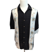 Chemise Hawaïenne Batik Bay Rayonne Noir Motif Palmiers XL