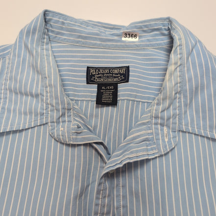 Chemise Polo Ralph Lauren Polo Jeans Company XL Bleu Rayures manches longues