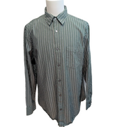 Chemise Banana Republic XL XXL Verte Rayures Blanches manches longues