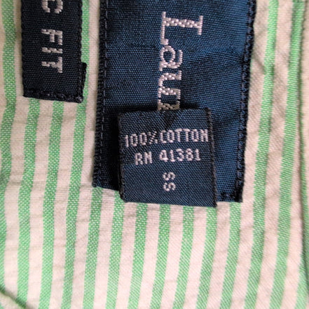 Chemise Ralph Lauren XL Verte Rayures Manches Courtes Classic Fit BD Shirt