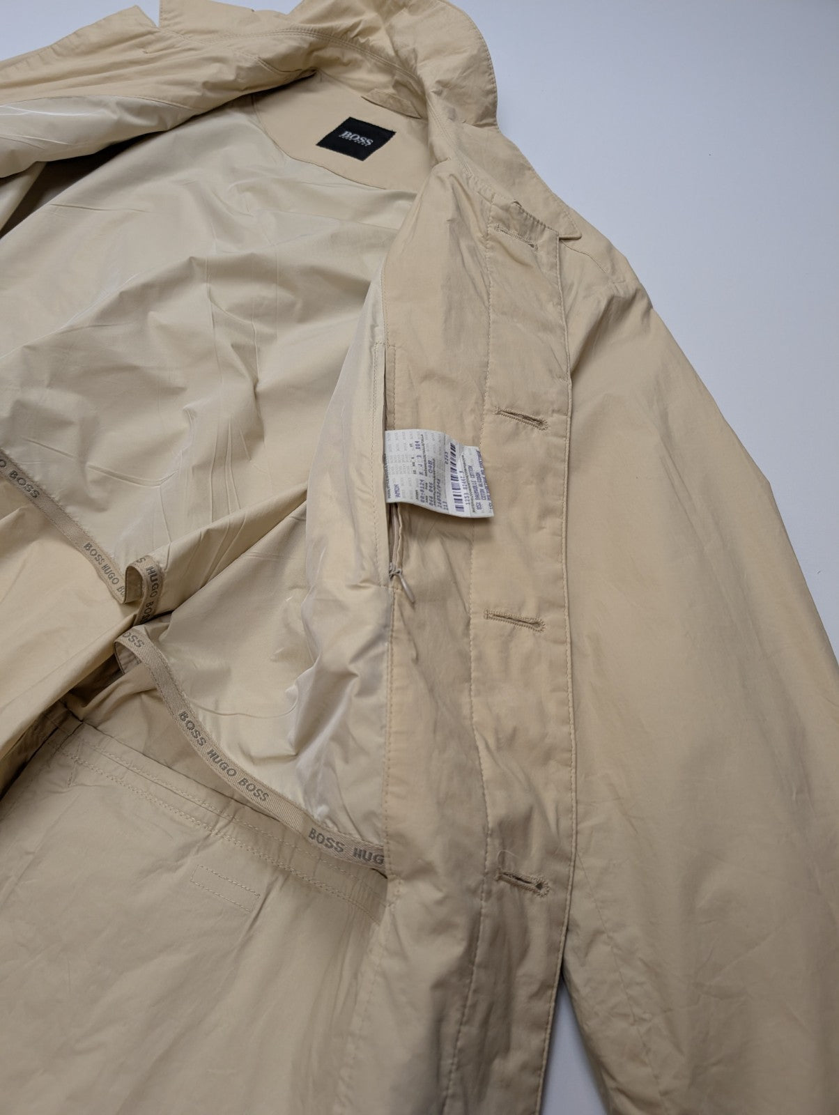Manteau Hugo Boss Homme M Veste Imper Coton Crème Classique Trench 48