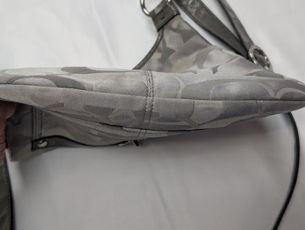 Sac à main Coach Signature gris toile cuir bandoulière