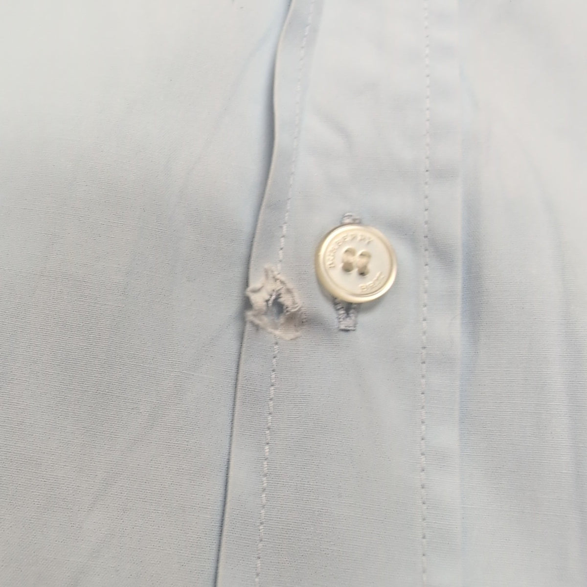Chemise Burberry Brit Vintage Taille XL Bleu Clair Coton Logo Brodé