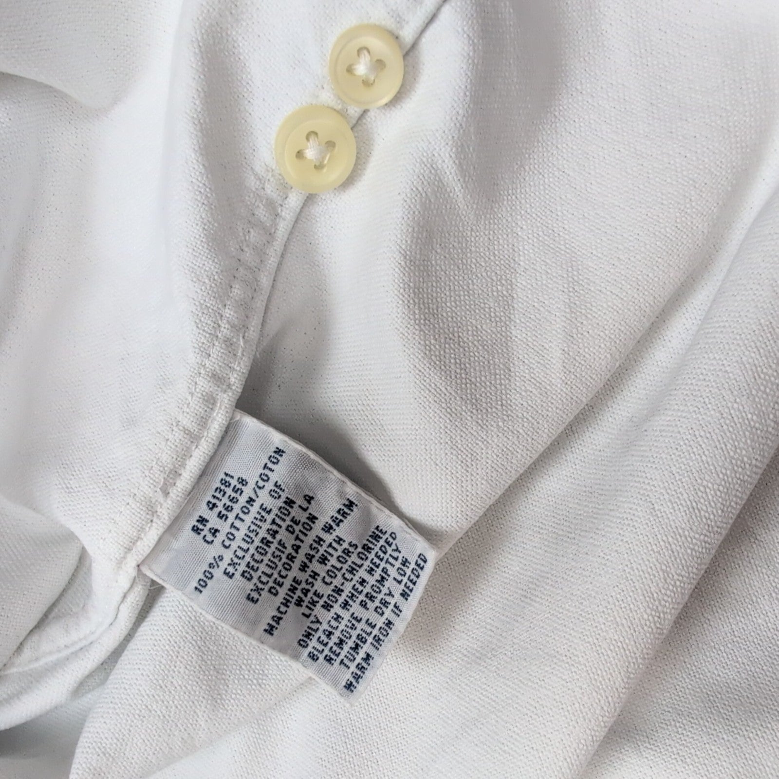 Chemise Ralph Lauren XL Blanche Initiales Brodées Manches Longues