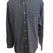 👕 CHEMISE CHAPS EASY CARE TWILL XL (TG) CARREAUX BLEU MARINE 60% COTON